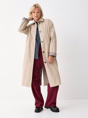 twik Patterned-lining trench coat